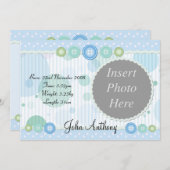 赤ちゃん男の子の誕生のお知らせ 案内状 (正面/裏面)