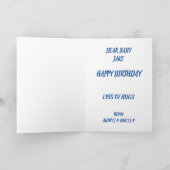 赤ちゃん男の子の誕生日グリーティングカード カード (内部)