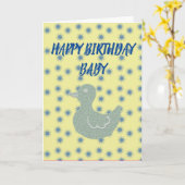 赤ちゃん男の子の誕生日グリーティングカード カード (黄色い花)