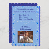 赤ちゃん男の子の誕生日招待状 招待状 (正面/裏面)