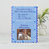 赤ちゃん男の子の誕生日招待状 招待状 (スタンド正面)