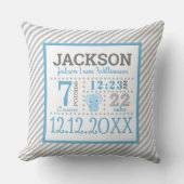 赤ちゃん男の子の誕生発表 クッション (正面)