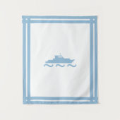 赤ちゃん男の子の青い船 タペストリー (正面)