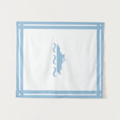 赤ちゃん男の子の青い船 タペストリー (正面(横))