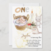 赤ちゃん男の子の1歳誕生日パーティー - 男の子の最初の誕生日 招待状 (正面)