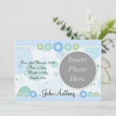 赤ちゃん男の子誕生のお知らせ 案内状 (スタンド正面)