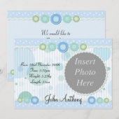 赤ちゃん男の子誕生のお知らせ 案内状 (正面/裏面)