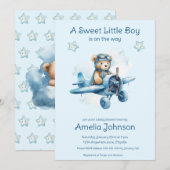赤ちゃん男の子誕生予定 ベビーシャワー 招待状 (正面/裏面)