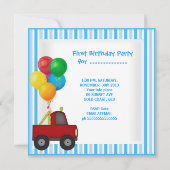 赤ちゃん男の子 ファーストバースデー 1歳 カラフル 招待状 (裏面)
