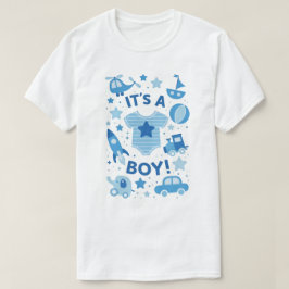 赤ちゃん男の子 - モダンなお祝いデザインのユニセックスTシャツ Tシャツ