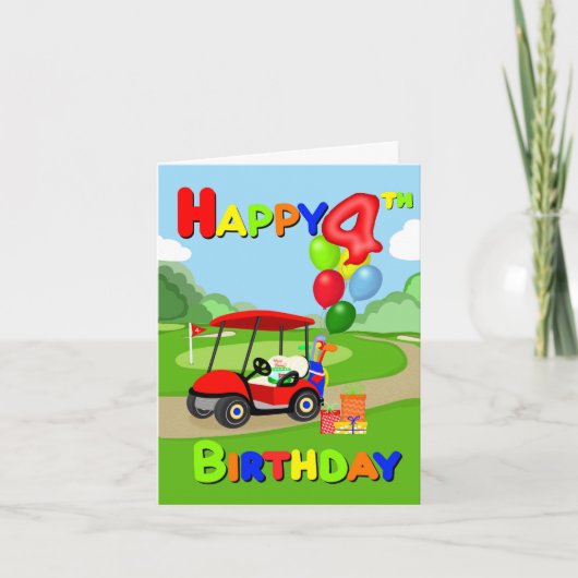 赤ちゃん男の子 誕生日おめでとう ゴルフ カード (正面)