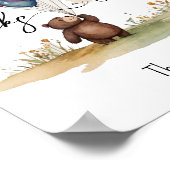 赤ちゃん男女兼用のシャワーの本と贈り物 ポスター (角)