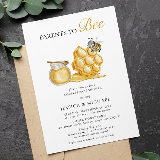 赤ちゃん男女兼用のミニマルシャワー 招待状