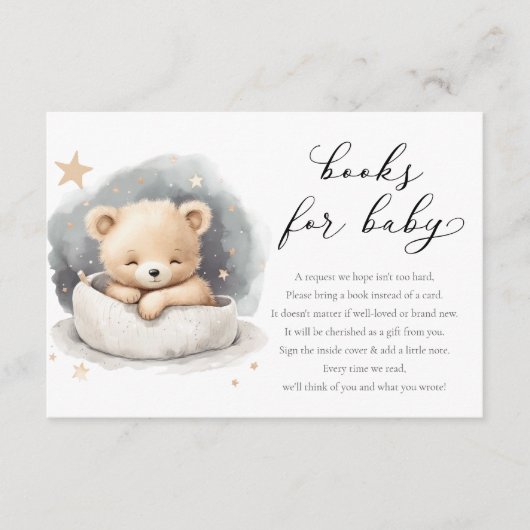 赤ちゃん男女兼用シャワー用のテディベア エンクロージャーカード (正面)