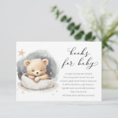 赤ちゃん男女兼用シャワー用のテディベア エンクロージャーカード (スタンド正面)