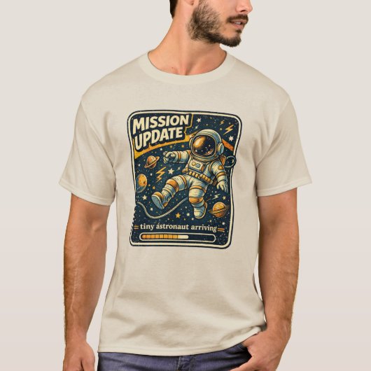 赤ちゃん発表 宇宙飛行士 妊娠 発表 Tシャツ (正面)