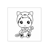 赤ちゃん白猫子猫ジャンプスーツ衣装 カラー・ミー ラバースタンプ (インプリント)