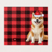赤ちゃん秋田犬のクリスマス・バファロー・チェック柄 (外部フラット)