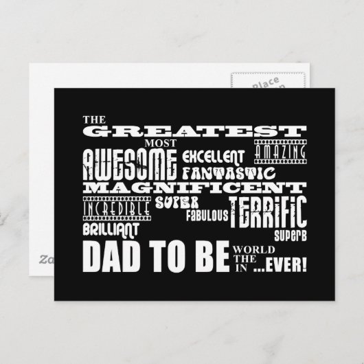 赤ちゃん素晴らしのシ最高のャワーの将来の父親のパパ インビテーションポストカード (正面/裏面)