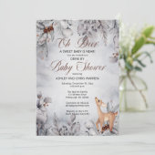 赤ちゃん素朴のシャワーで鹿の冬フローラドライブ 招待状 (スタンド正面)