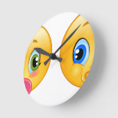 赤ちゃん絵文字 ラウンド壁時計 (傾斜)