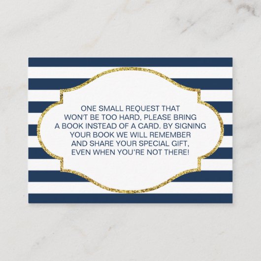 赤ちゃん航海ののシャワーで本を挿入 エンクロージャーカード (裏面)