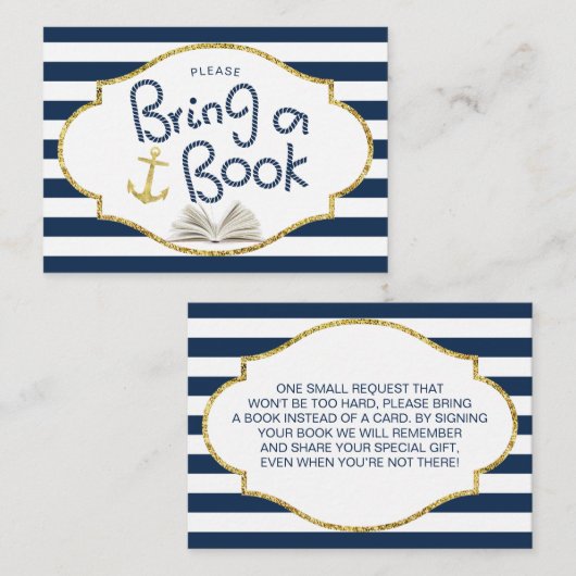 赤ちゃん航海ののシャワーで本を挿入 エンクロージャーカード (正面/裏面)