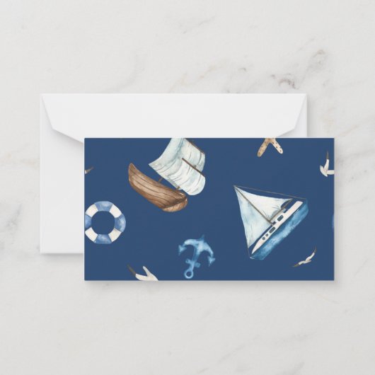 赤ちゃん航海のシャワーおむつラッフルカード ノートカード (裏面)