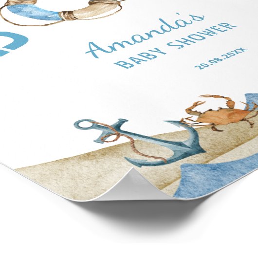 赤ちゃん航海のシャワーへようこそ ポスター (角)