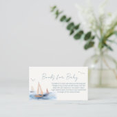 赤ちゃん航海のシャワー用ミニマリスト帆船ブック エンクロージャーカード (スタンド正面)