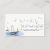 赤ちゃん航海のシャワー用ミニマリスト帆船ブック エンクロージャーカード (正面)