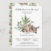 赤ちゃん親愛のシャワーが少し流れている 招待状 (正面/裏面)