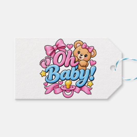 赤ちゃん誕生おめでとうデザイン ギフトタグ (正面(横))