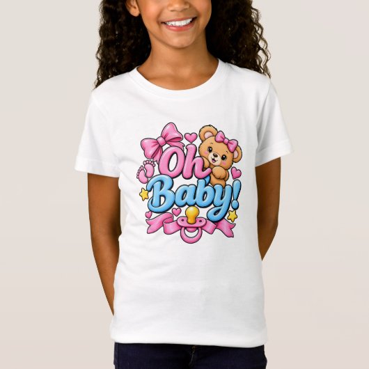 赤ちゃん誕生おめでとうデザイン Tシャツ (正面)