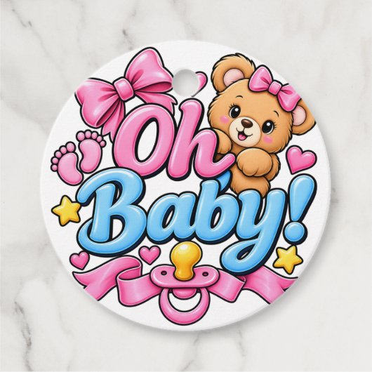 赤ちゃん誕生お祝いデザイン フェイバータグ (正面)