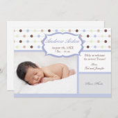赤ちゃん誕生のお知らせ 男の子です 案内状 (正面/裏面)
