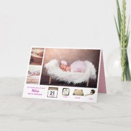 赤ちゃん誕生発表 フォトコラージュ - STATS GIRLズ ベイビー誕生おめでとう カード