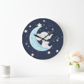 赤ちゃん象が星を釣る時計 ラージ壁時計 (ホーム)