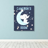 赤ちゃん象が星を釣る 4つ星 ストレッチ キャンバス (インサイチュ (ウッドフロア))