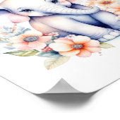 赤ちゃん象のカスタマイズ可愛いイラスト ポスター (角)