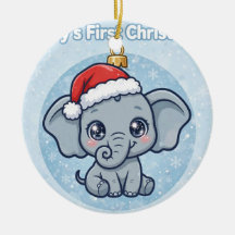 赤ちゃん象のクリスマスオーナメント - 赤ちゃんの初めてのクリスマス