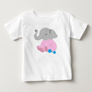 赤ちゃん象のベビーシャツ ベビーTシャツ