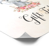 赤ちゃん象のベビーシャワー ギフト テーブル ポスター (角)