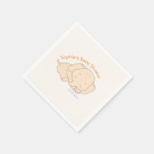 赤ちゃん象のベビーシャワー スタンダードカクテルナプキン (角)