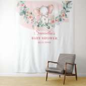 赤ちゃん象のユーカリの花輪の背景 タペストリー (インサイチュ)