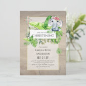 赤ちゃん象の洗礼招待状（女の子向け）ジャングル 招待状 (スタンド正面)