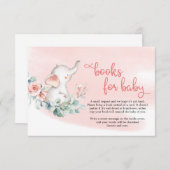 赤ちゃん象 少女 えんどうの花のリース 本 お願いします エンクロージャーカード (正面/裏面)