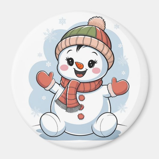 赤ちゃん雪だるま マグネット (正面)