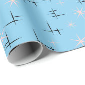 赤ちゃん青いレトロ原子時代 ラッピングペーパー (ロールコーナー)