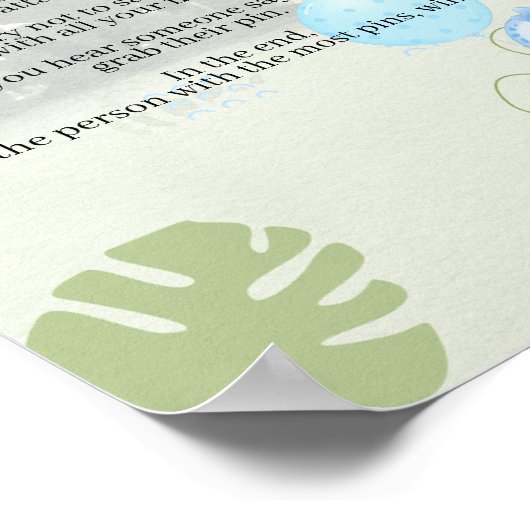 赤ちゃん青い恐竜のバルーンと言わない ポスター (角)